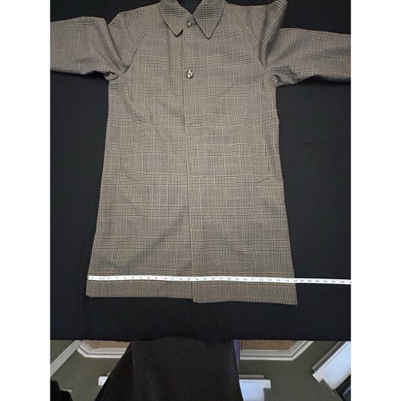JC Cording & Co. Reversible Raglan Coat Men 38 M-Glen Plaid Wool/Black Vintage - Picture 13 of 16